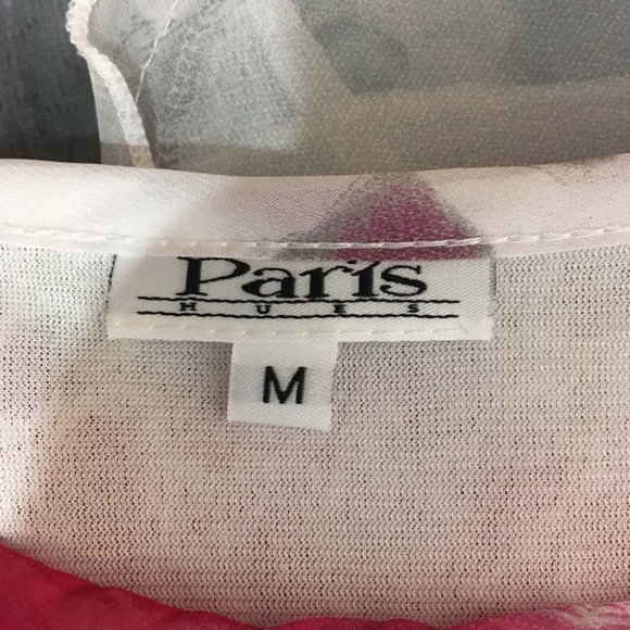 Paris Hues White Pink Mixed Patchwork Tunic Top M - Picture 6 of 6